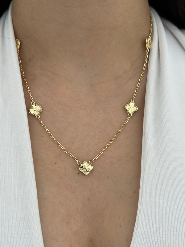 Yonca 14K Renk Kolye