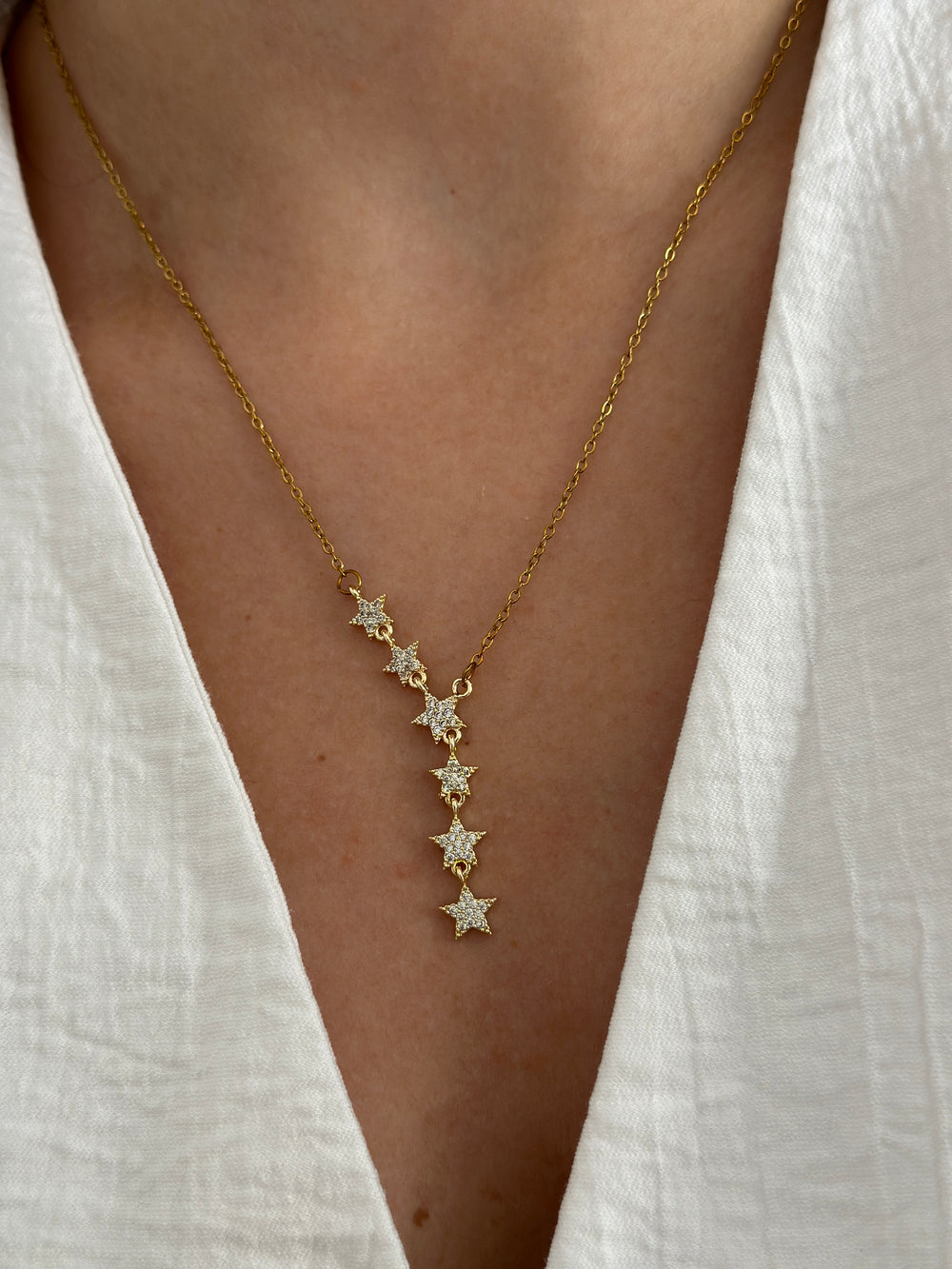 Gold Yıldızlı Y Kolye
