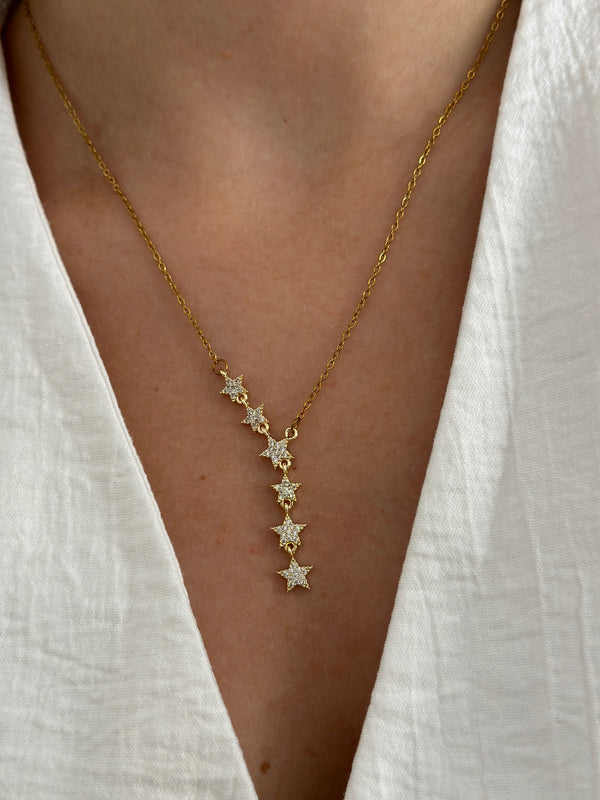 Gold Yıldızlı Y Kolye