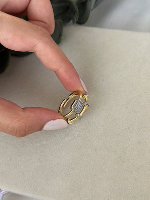 Çelik Çift Katlı Baget Yüzük