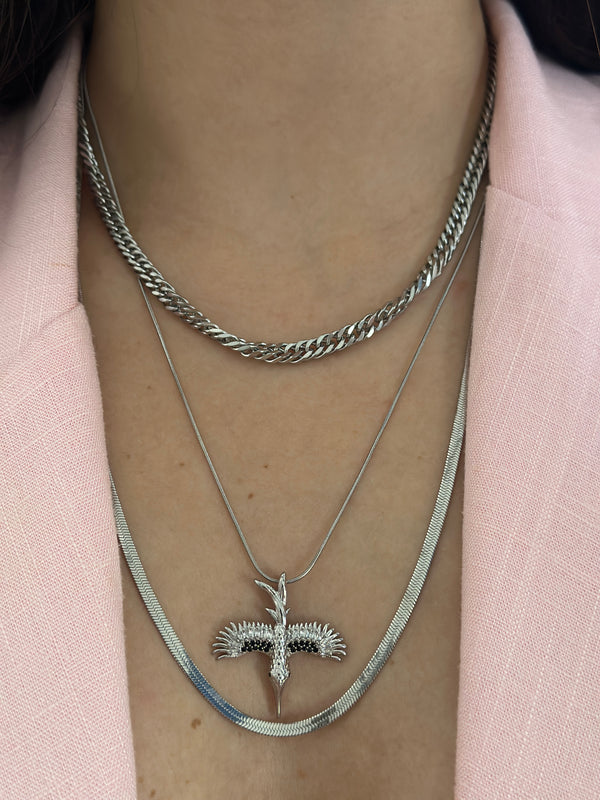 Çelik Anka Kuşu Çoklu Kolye