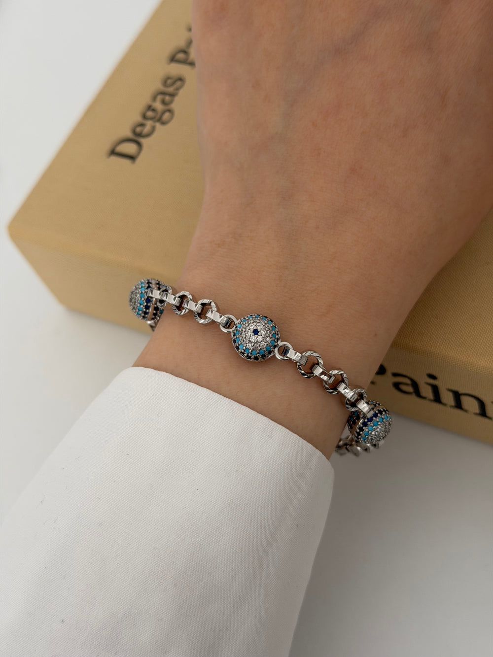 Nazar Top Detay Silver Bileklik