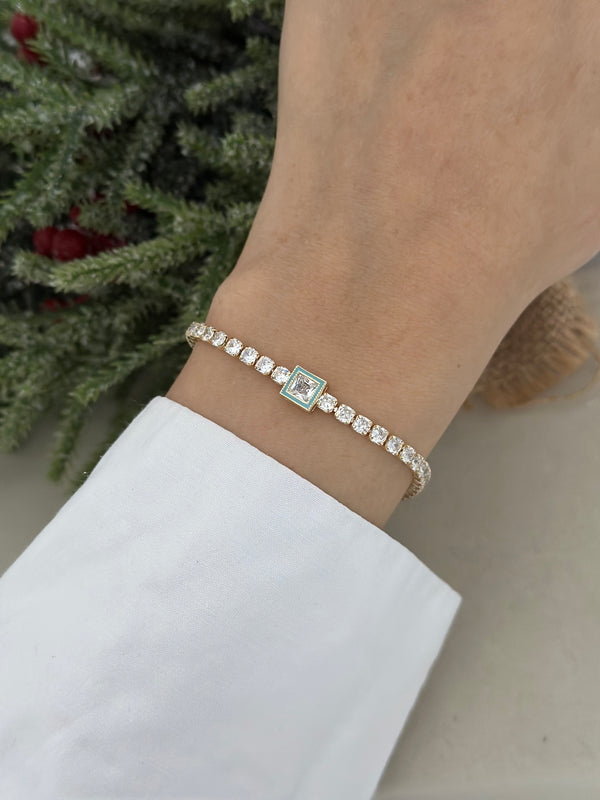 Kare Taşlı Su Yolu Bileklik