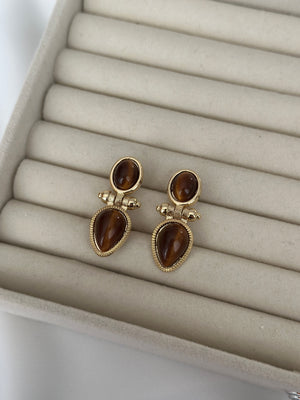 Kaplan Gözü Sarkıntı Küpe