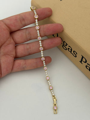 Pembe Taşlı Su Yolu Bileklik