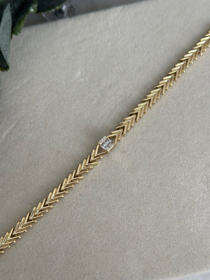 Taşlı Balık Sırtı Bileklik