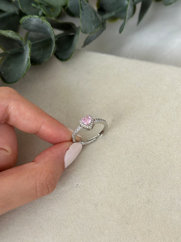 Çelik Pembe Silver Yüzük