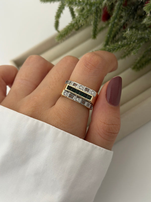 Yeşil-Baget Taşlı Yüzük