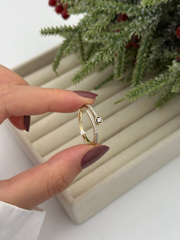 Tek Taş Detayı Yüzük