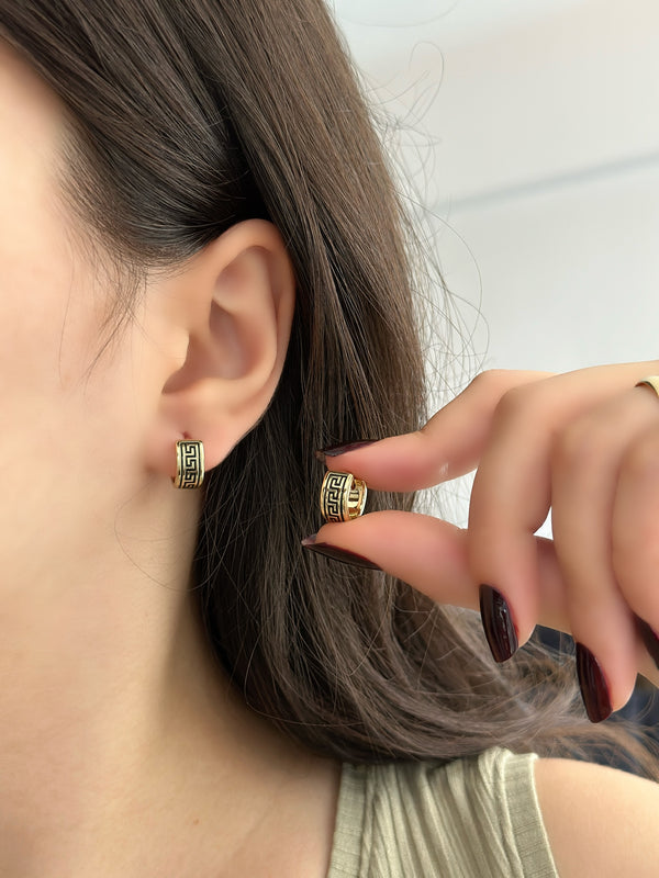 Lazer Desen Labirent Küpe