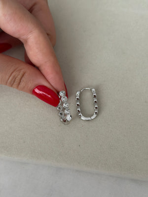 Silver Kalpli Dikey Küpe