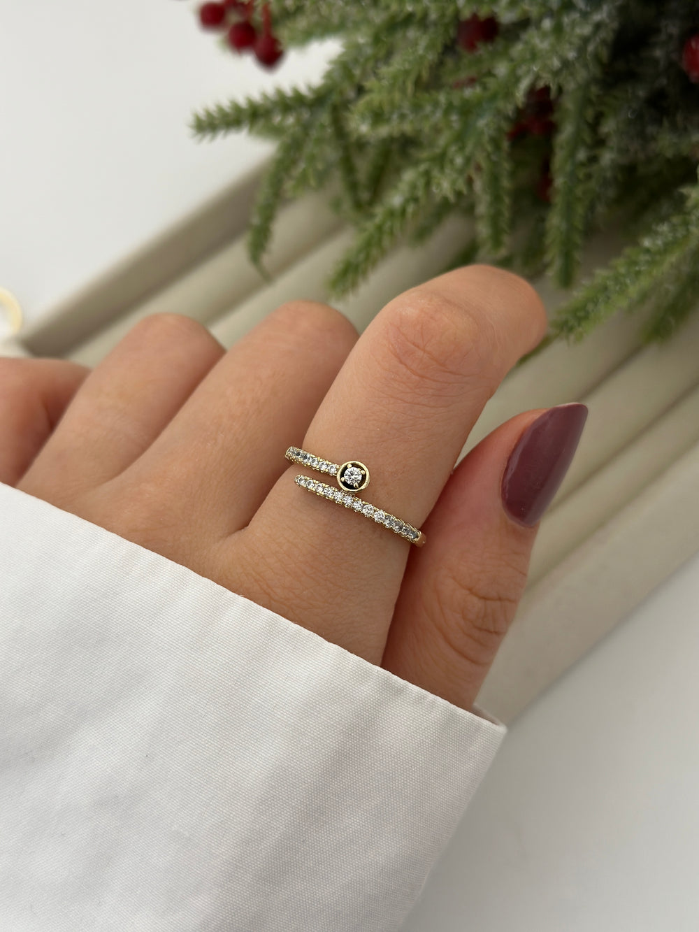 Tek Taş Detayı Yüzük