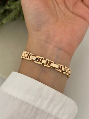 Rose Kordon Kenar Baget Taşlı Bileklik