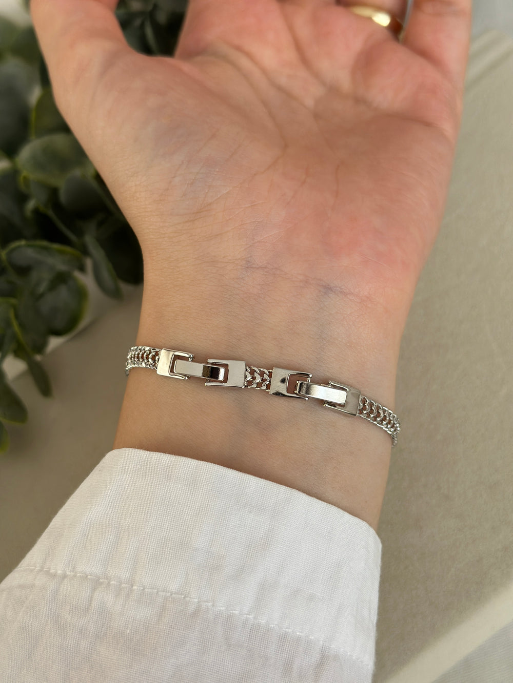 Silver Baget Taşlı Bileklik