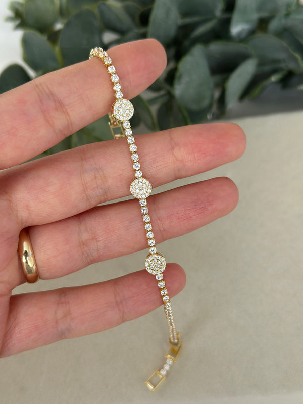 Çelik Gold Yuvarlak Plak Su Yolu Bileklik