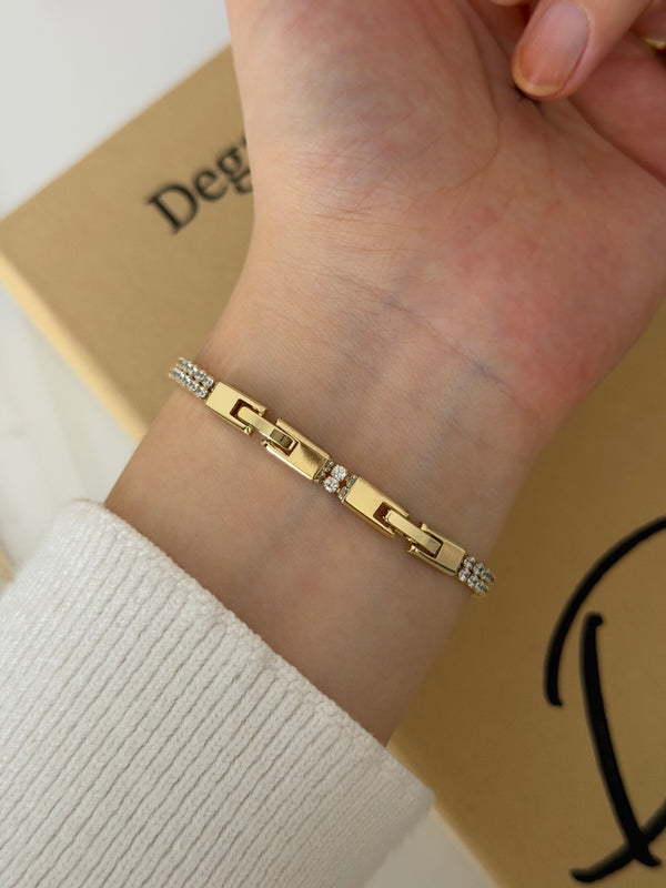 Gold Çift Sıra Su Yolu Bileklik