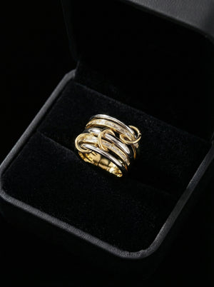 Silver-Gold Beşli Yüzük