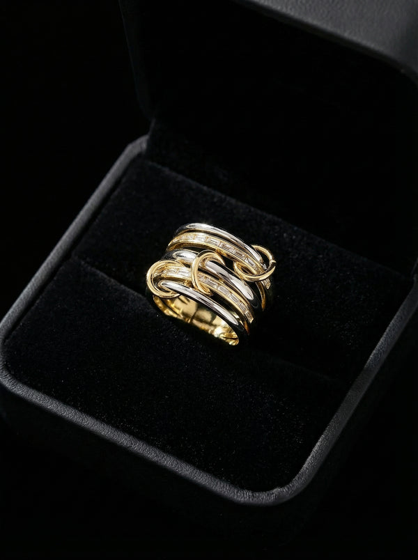 Silver-Gold Beşli Yüzük