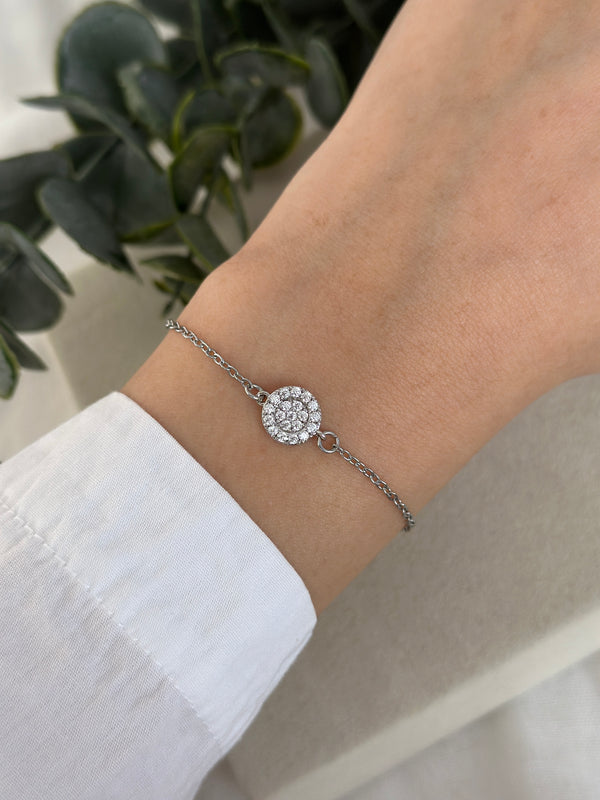 Silver Ortası Yuvarlak Taş Bileklik
