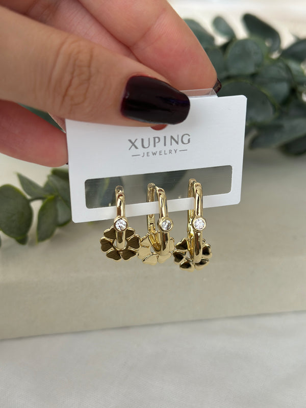 Yonca Detay Üçlü Küpe