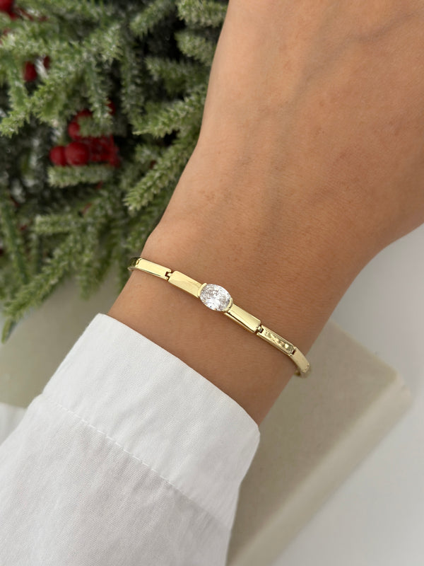 İnce Plaka Damla Taşlı Bileklik