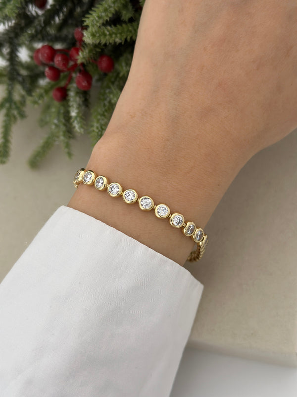 Yuvarlak Taş Su Yolu Bileklik