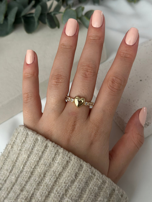 Çelik Tamtur Kalpli Yüzük