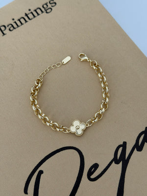 Ortası Yonca Doç Zincir Bileklik