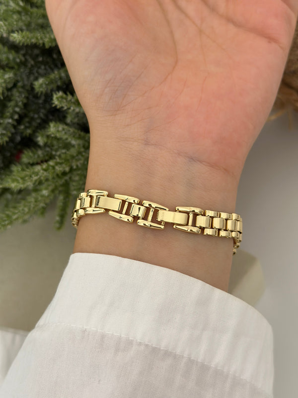 Ön Yüzü Taş Detaylı Kordon Bileklik