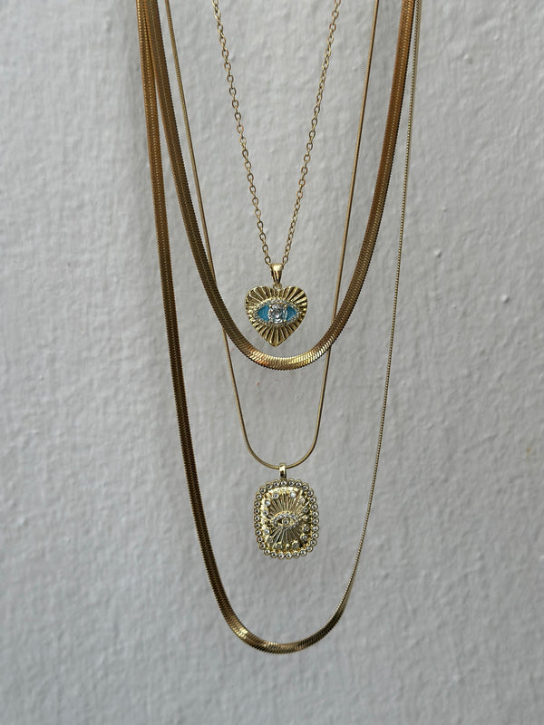 Mavi Kalp 4’lü Kolye