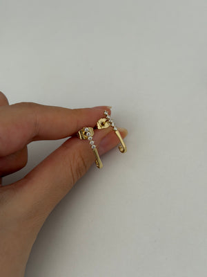 Dikey Beş Taşlı Küpe