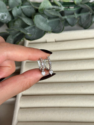 Ucu Kalpli Silver Küpe