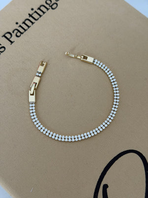 Gold Çift Sıra Su Yolu Bileklik