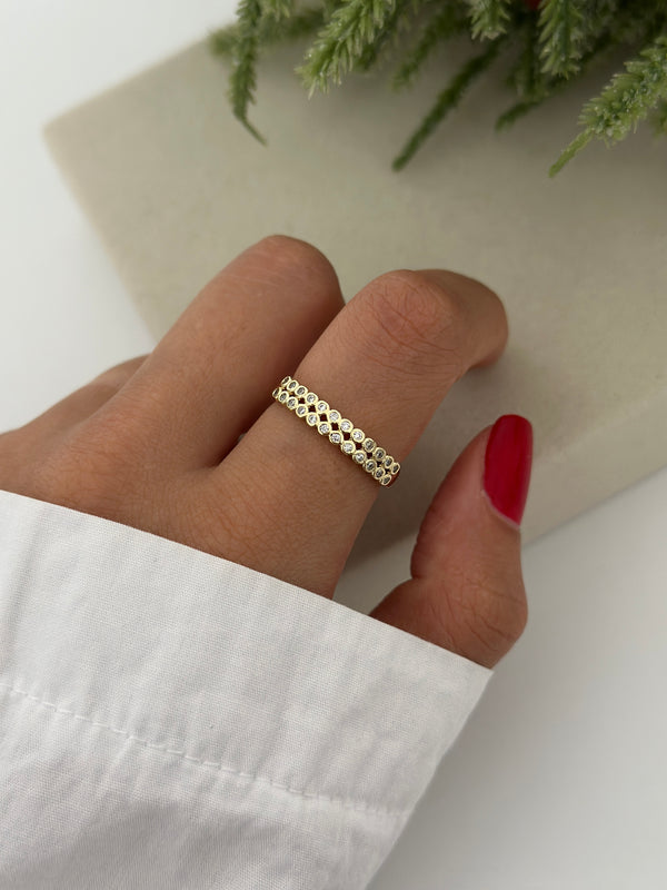 Mini Yuvarlak Taşlı Yüzük