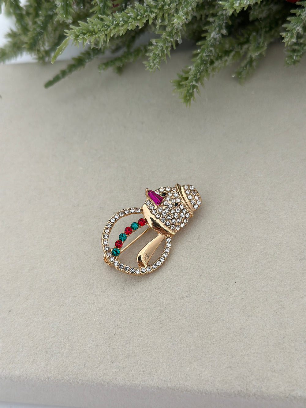 Taşlı Kardan Adam Broş