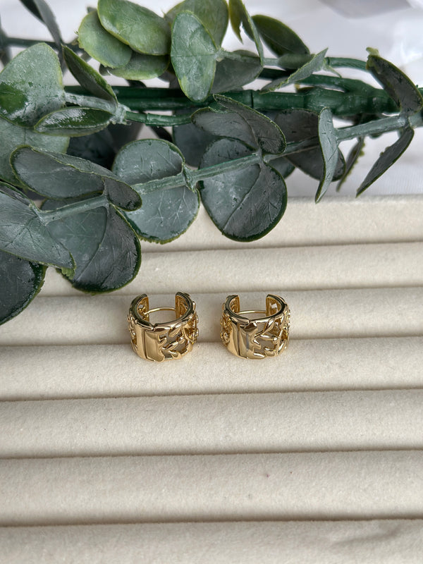 Yaprak Desen Halka Küpe