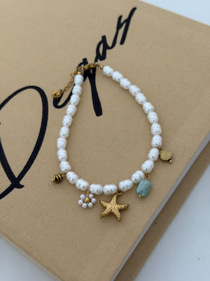 İnci Deniz Yıldız Charmlı Halhal