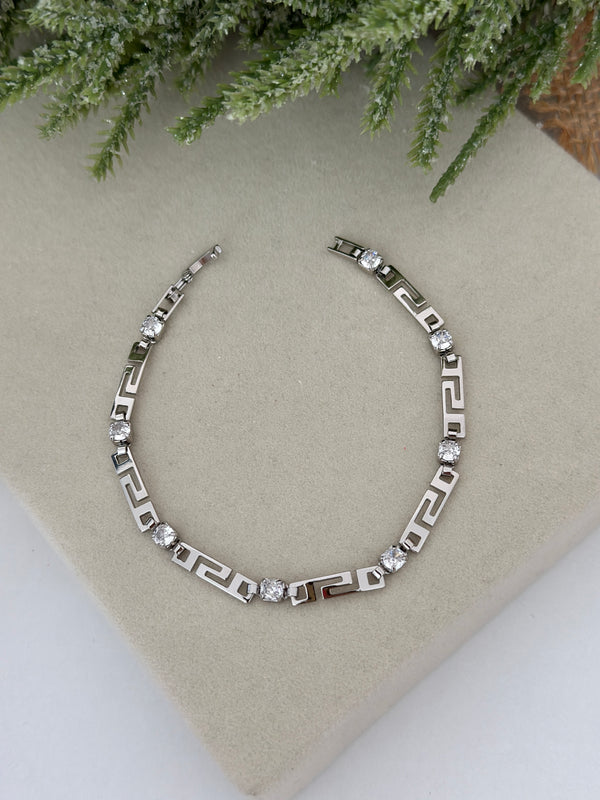 İnce Taş Detaylı Labirent Bileklik