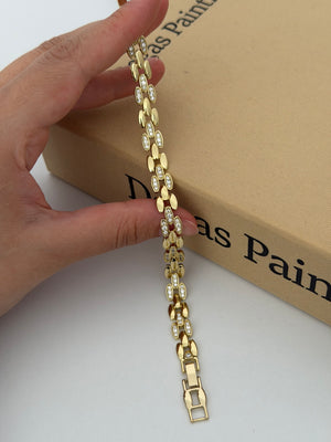 Gold Taşlı Dama Bileklik
