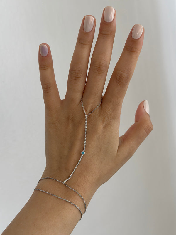 Silver Mavi Taş Detay Şahmeran