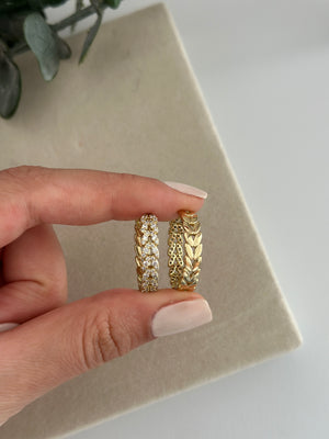 Taşlı Arpa Sıralı Küpe