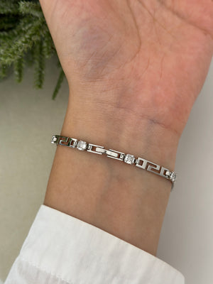 İnce Taş Detaylı Labirent Bileklik