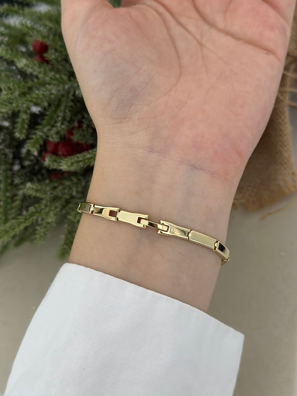 Kare Taşlı Plaka Bileklik