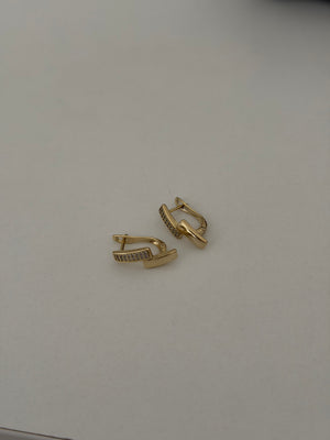 Taşlı Zikzak Küpe