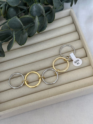 Silver-Gold Beşli Yüzük