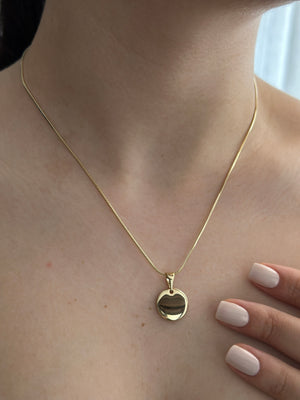 Yuvarlak Plaka Kolye