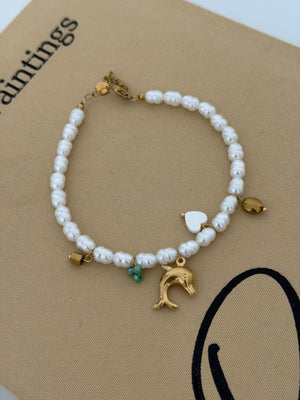 İncili Yunus Balık Charmlı Halhal