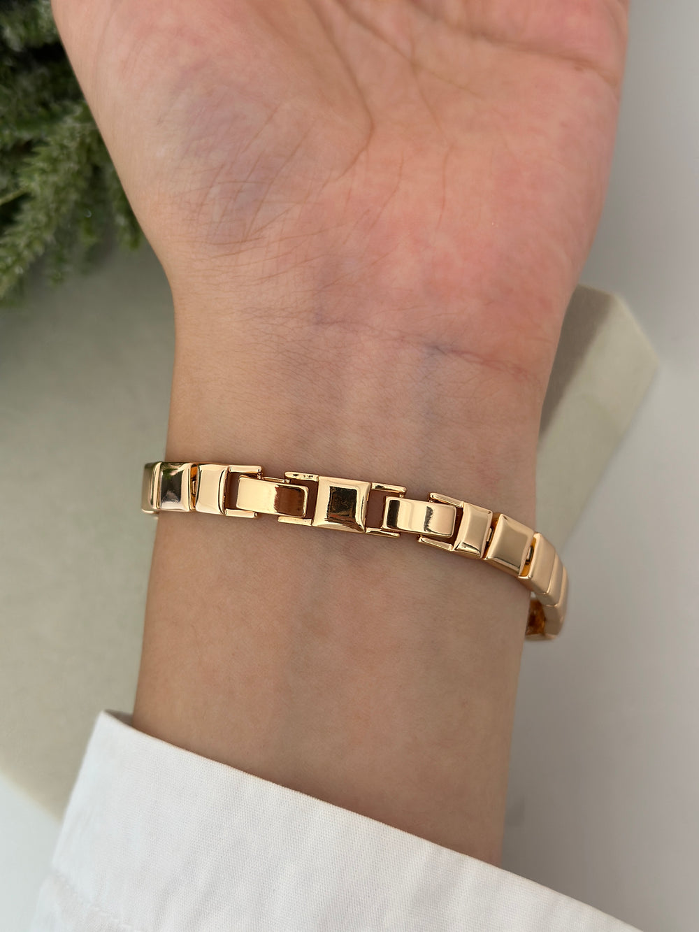 Rose Kare Plaka Bileklik