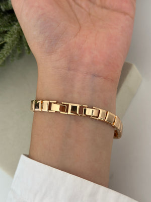 Rose Kare Plaka Bileklik