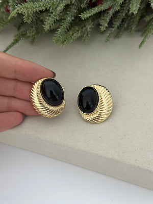 Çizgili Siyah Küpe